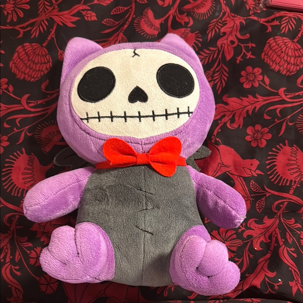 💎Furry Bones Purple and Gray Plush Skeleton Toy Flappy the Bat LAST CHANCE